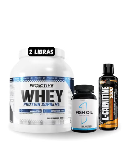Combo Whey + omega + L-carnitina